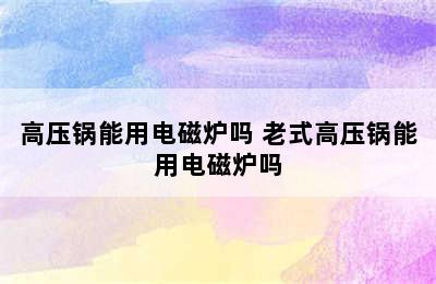 高压锅能用电磁炉吗 老式高压锅能用电磁炉吗